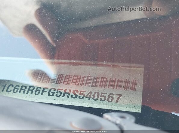 1C6RR6FG5HS540567 2017 RAM 1500 White Engine compartment view