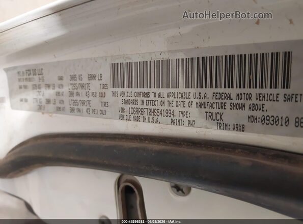 1C6RR6FT0HS541994 2017 RAM 1500 White Вид підкапотного простору