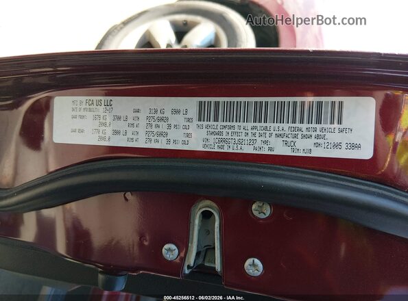 1C6RR6GT3JS211237 2018 RAM 1500 Burgundy Engine compartment view