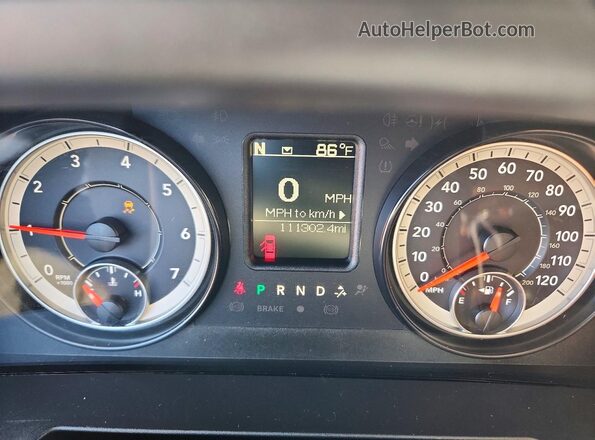1C6RR6GTXGS201040 2016 RAM 1500 Black Instrument cluster view