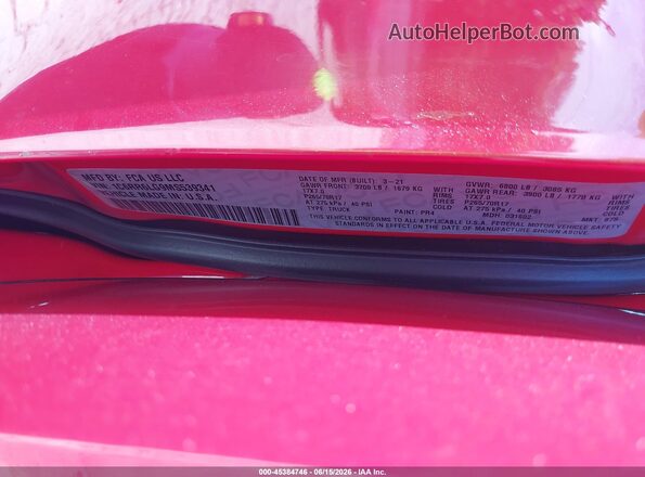 1C6RR6LG9MS539341 2021 RAM 1500 CLASSIC Red Widok komory silnika