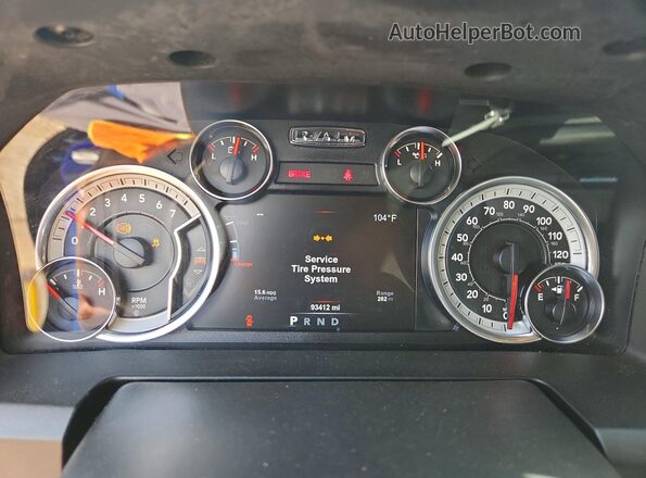 1C6RR6LT4KS585573 2019 RAM 1500 Blue Instrument cluster view