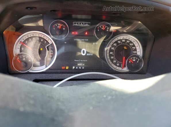 1C6RR6LT7KS512696 2019 RAM 1500 Burgundy Instrument cluster view