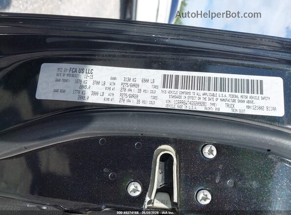 1C6RR6WT4GS209281 2016 RAM 1500 Black Vista del compartimento del motor