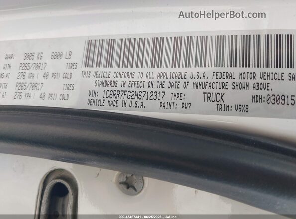 1C6RR7FG2HS712317 2017 RAM 1500 Белый Вид подкапотного пространства