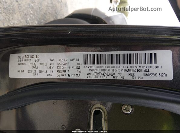 1C6RR7FG4GS396160 2016 RAM 1500 Gray 