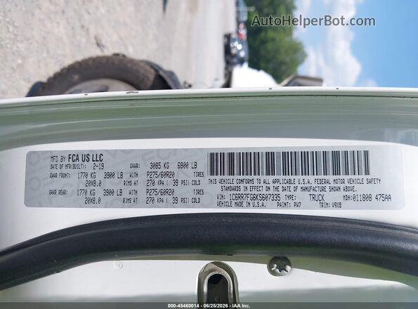 1C6RR7FG6KS607335 2019 RAM 1500 CLASSIC White Engine compartment view