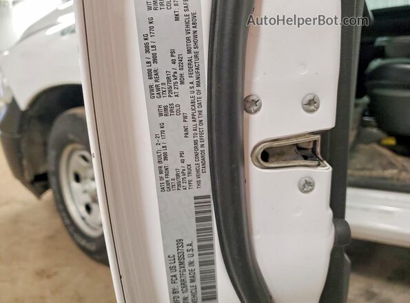 1C6RR7FGXMS537339 2021 RAM 1500 White Widok naklejki z numerem VIN