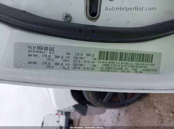 1C6RR7FT1GS142385 2016 RAM 1500 White Շարժիչի բաժամունքի տեսք