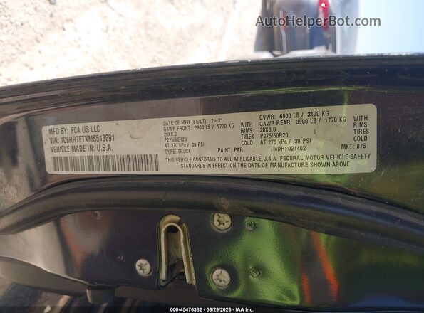 1C6RR7FTXMS518691 2021 RAM 1500 CLASSIC Gray Вид підкапотного простору