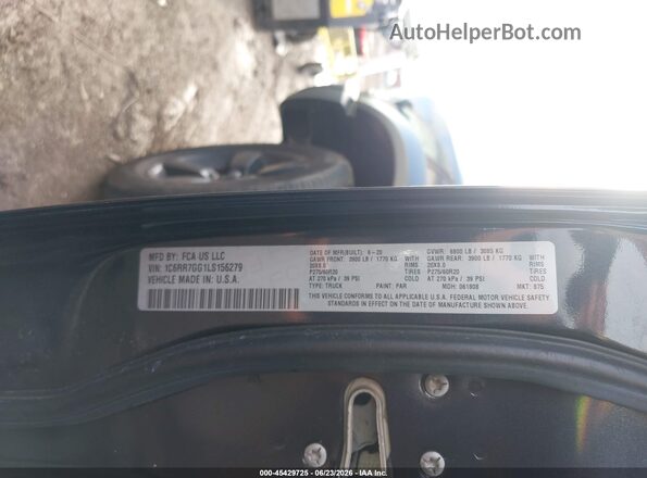 1C6RR7GG1LS156279 2020 RAM 1500 CLASSIC Черный Вид подкапотного пространства