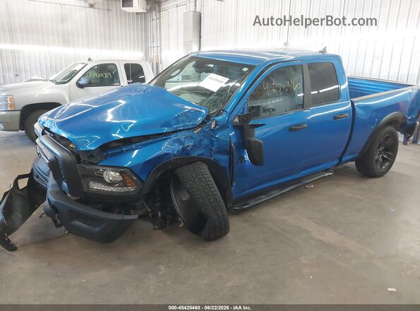 1C6RR7GG5MS523556 2021 RAM 1500 CLASSIC Blue Առջևի ձախ երեք քառորդ տեսարան