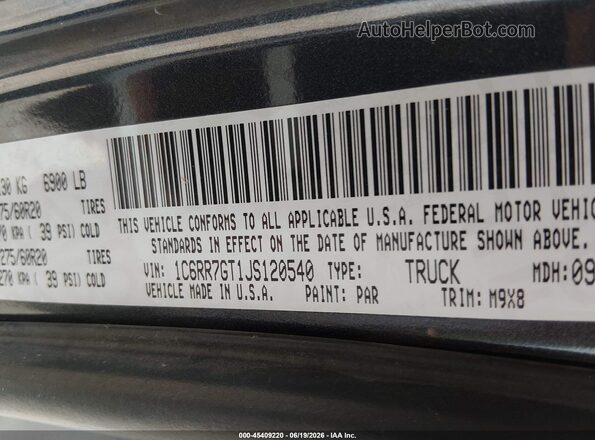 1C6RR7GT1JS120540 2018 RAM 1500 Black Вид підкапотного простору