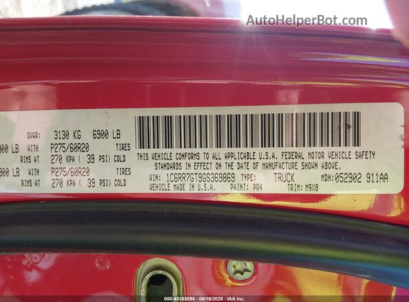1C6RR7GT9GS369869 2016 RAM 1500 Red ძრავის განყოფილების ხედი