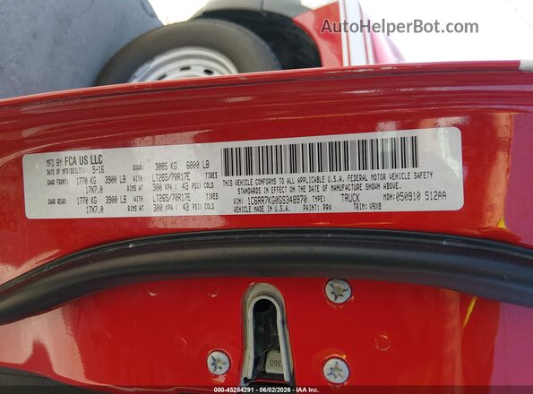 1C6RR7KG0GS348970 2016 RAM 1500 Red 