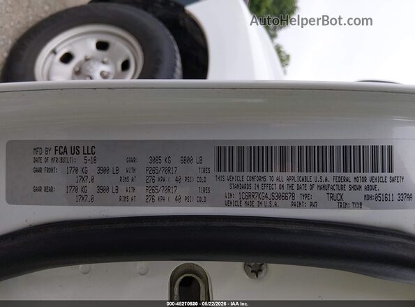 1C6RR7KG4JS306678 2018 RAM 1500 White Engine compartment view