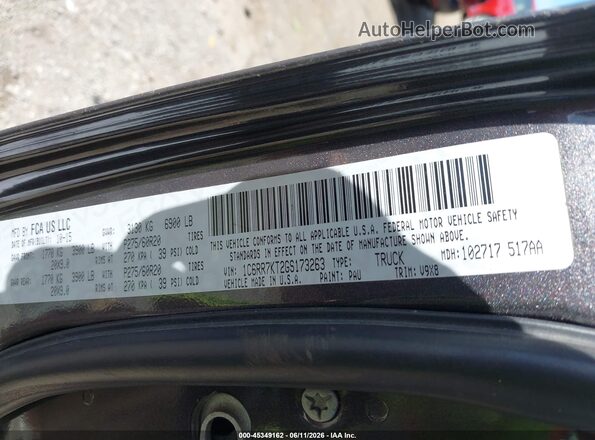 1C6RR7KT2GS173263 2016 RAM 1500 Gray Vista del compartimento del motor