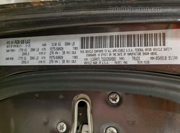 1C6RR7LT5GS350581 2016 RAM 1500 Gray Engine compartment view