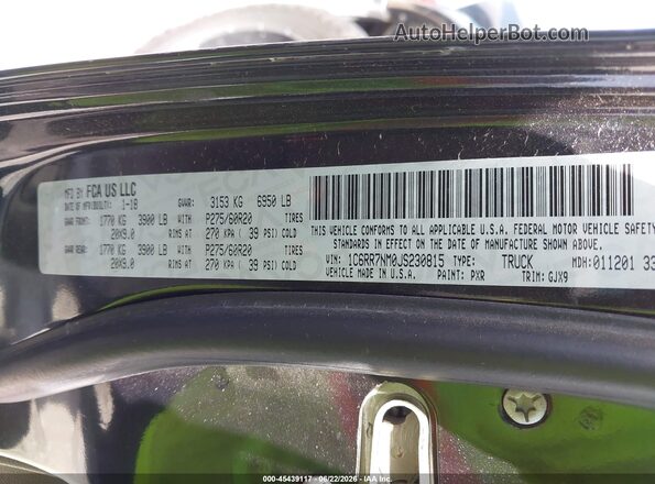 1C6RR7NM0JS230815 2018 RAM 1500 Black Engine compartment view