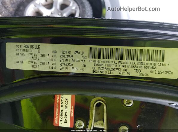 1C6RR7NMXJS237951 2018 RAM 1500 Black Engine compartment view