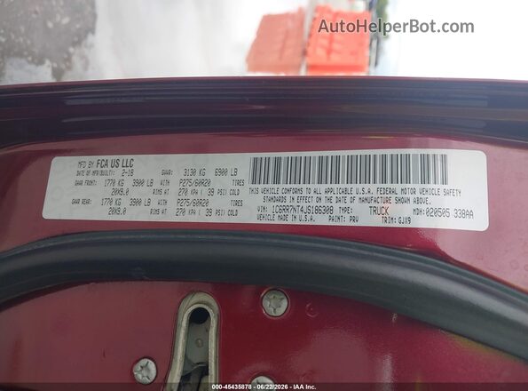 1C6RR7NT4JS186308 2018 RAM 1500 Maroon Շարժիչի բաժամունքի տեսք