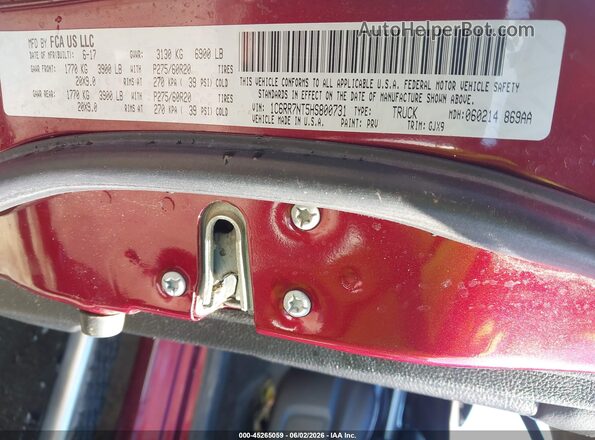 1C6RR7NT5HS800731 2017 RAM 1500 Red Engine compartment view