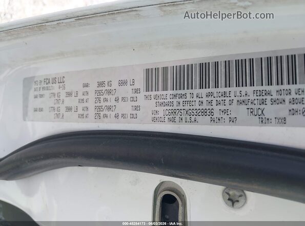 1C6RR7STXGS328836 2016 RAM 1500 White Engine compartment view