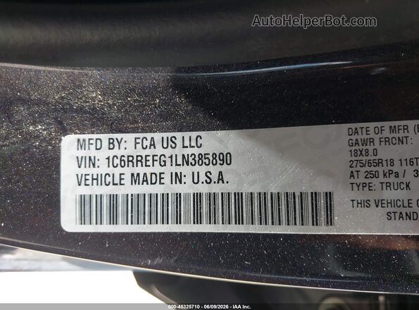 1C6RREFG1LN385890 2020 RAM 1500 Серый Вид подкапотного пространства