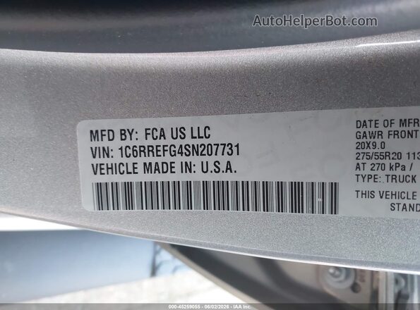 1C6RREFG4SN207731 2025 RAM 1500 Gray ძრავის განყოფილების ხედი