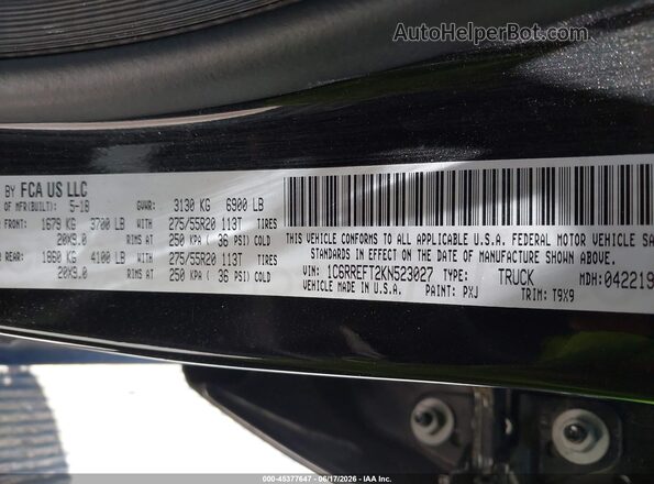 1C6RREFT2KN523027 2019 RAM 1500 Black Widok komory silnika