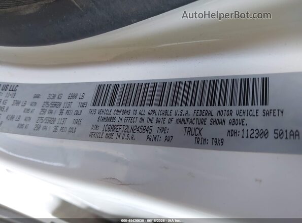 1C6RREFT2LN245845 2020 RAM 1500 White Շարժիչի բաժամունքի տեսք