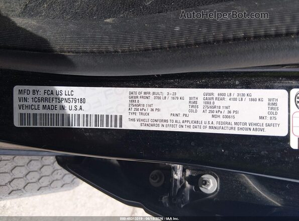 1C6RREFT5PN579180 2023 RAM 1500 Black Շարժիչի բաժամունքի տեսք