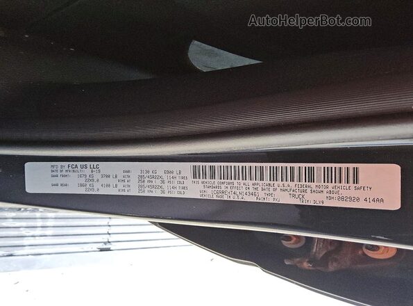 1C6RREHT4LN143461 2020 RAM 1500 Black Engine compartment view