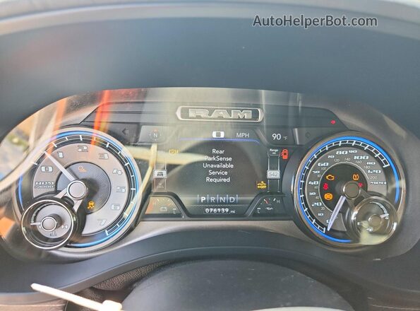 1C6RREHTXKN660570 2019 RAM 1500 White Vista del cuadro de instrumentos