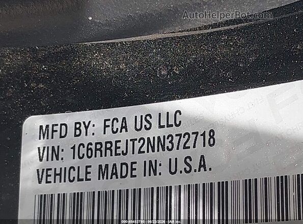 1C6RREJT2NN372718 2022 RAM 1500 Black Вид підкапотного простору
