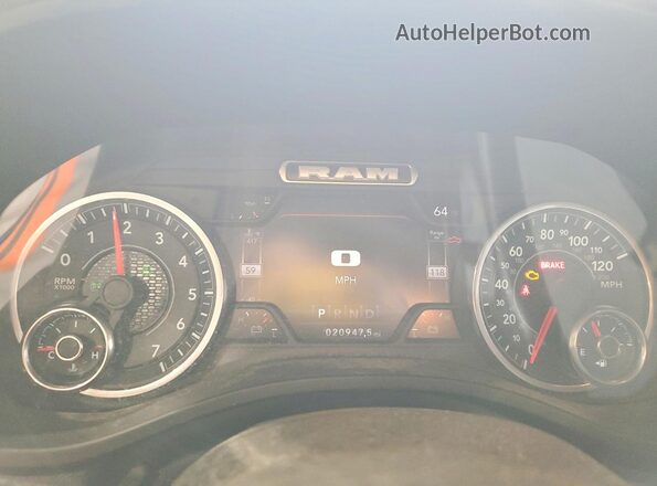 1C6RRFFG7NN456955 2022 RAM 1500 Blue ხელსაწყოთა პანელის ხედი