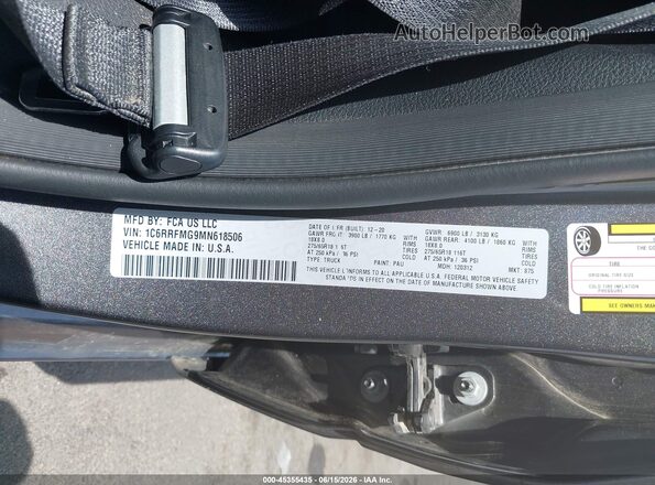 1C6RRFMG9MN618506 2021 RAM 1500 Black ძრავის განყოფილების ხედი