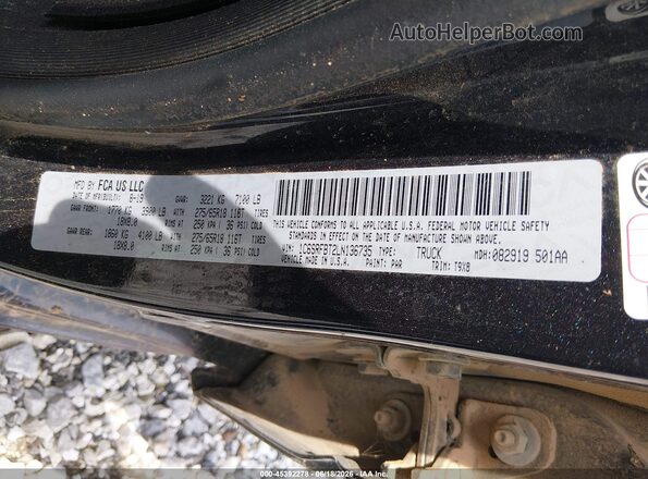 1C6SRFBT2LN136735 2020 RAM 1500 Black ძრავის განყოფილების ხედი