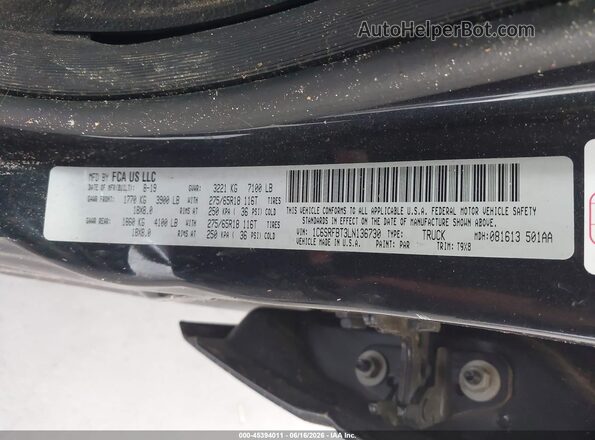 1C6SRFBT3LN136730 2020 RAM 1500 Dark Blue Engine compartment view