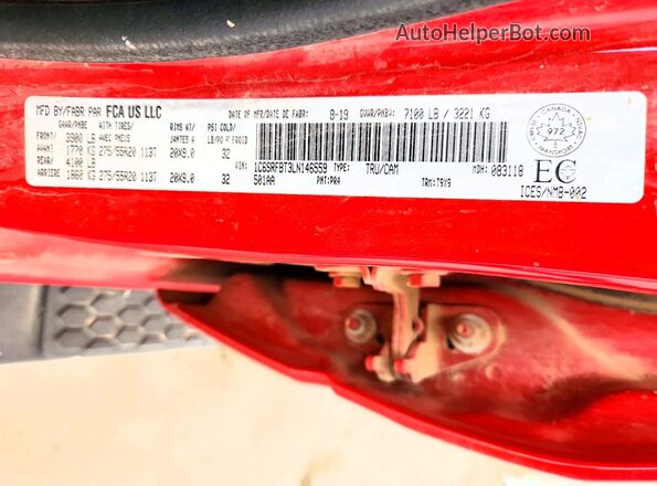 1C6SRFBT3LN146559 2020 RAM 1500 Red 