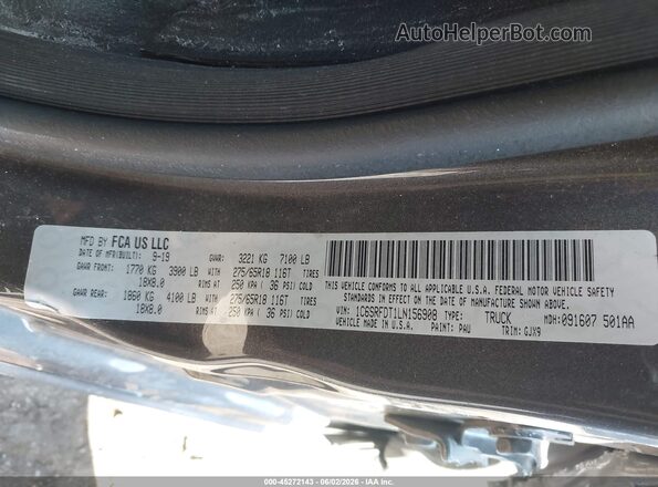 1C6SRFDT1LN156908 2020 RAM 1500 Gray Շարժիչի բաժամունքի տեսք