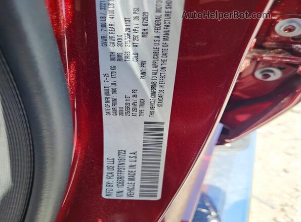 1C6SRFFP3TN161723 2026 RAM 1500 Burgundy Vista del compartimento del motor