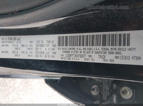 1C6SRFFT2KN732677 2019 RAM 1500 Black Շարժիչի բաժամունքի տեսք