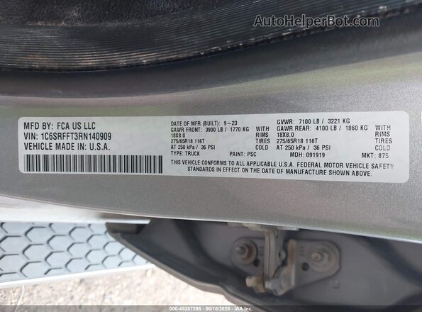 1C6SRFFT3RN140909 2024 RAM 1500 Gray 
