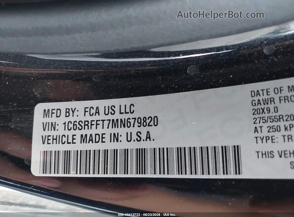 1C6SRFFT7MN679820 2021 RAM 1500 Black Engine compartment view