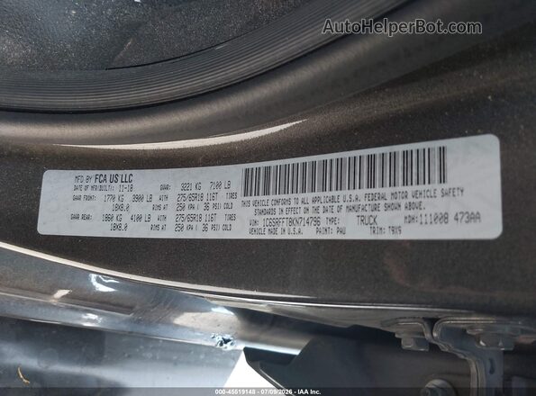 1C6SRFFT8KN714796 2019 RAM 1500 Gray Շարժիչի բաժամունքի տեսք