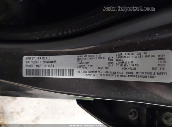 1C6SRFFT8MN804095 2021 RAM 1500 Gray Widok komory silnika