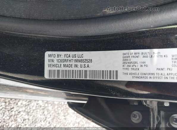 1C6SRFHT1MN652528 2021 RAM 1500 Black Շարժիչի բաժամունքի տեսք