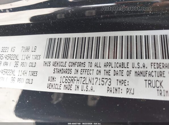 1C6SRFHT2LN171573 2020 RAM 1500 Black Շարժիչի բաժամունքի տեսք