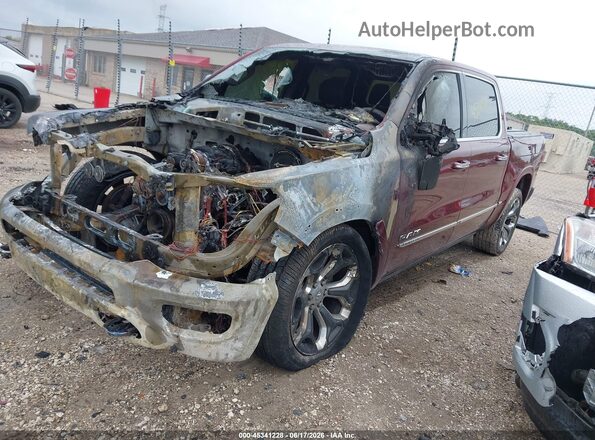 1C6SRFHT5KN713330 2019 RAM 1500 Maroon Vista tres cuartos delantera izquierda